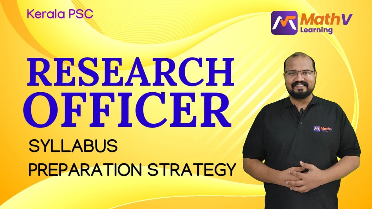 RESEARCH OFFICER |  Syllabus & Preparation Strategy |  Kerala PSC | MathV Learning #keralapsc 