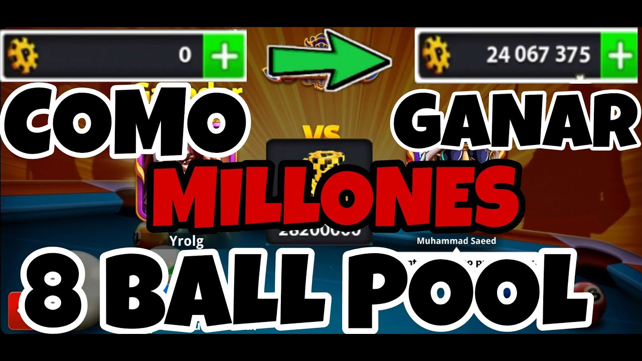 Como ganar millones en 8 ball pool😱