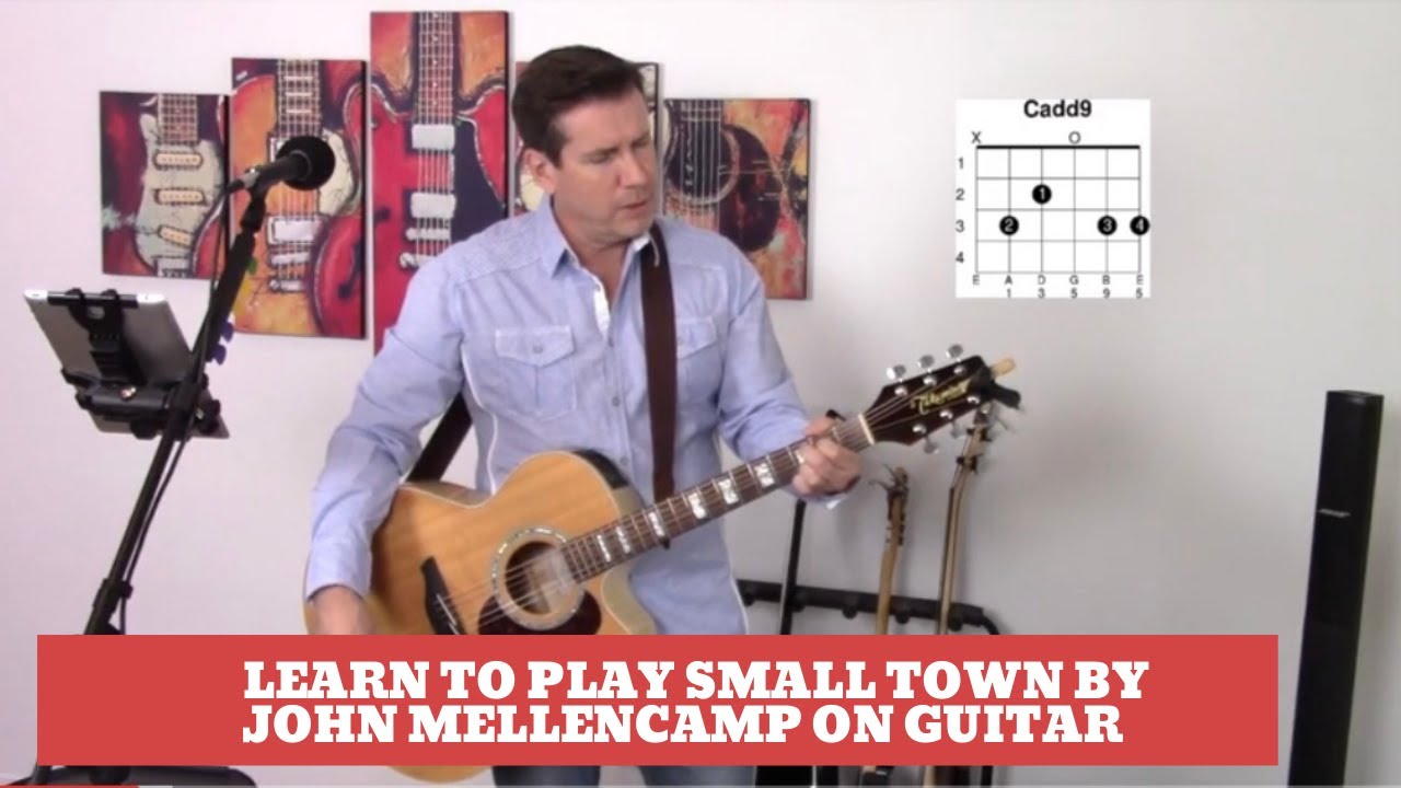 How to Play Small Town by John Mellencamp on guitar (Easy guitar lesson)