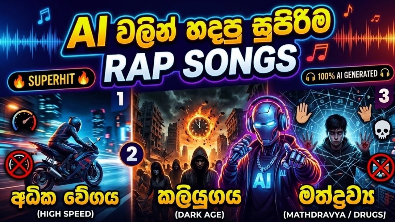 AI වලින් හදපු සුපිරිම රැප් 03ක් එක පෙළට | Best Sinhala AI Rap 2026