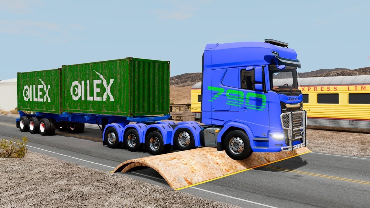Cars and Truck vs Extreme Broken Road with Speed Bumps SPECIAL #103 | BeamNG Drive | TrucksVs