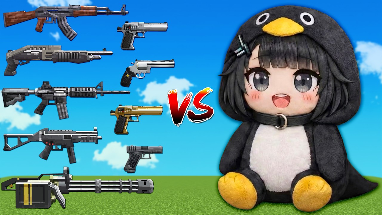 This TaCZ Gun DESTROYS the Guga Gaga Penguin in Minecraft!