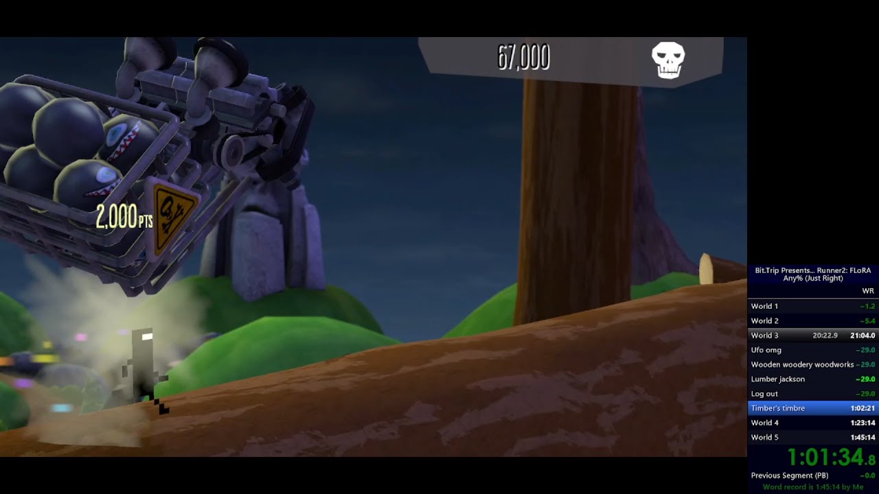 [PERFECT] BIT.TRIP Runner 2 speedrun (any% Just Right) 1:44:37 world record