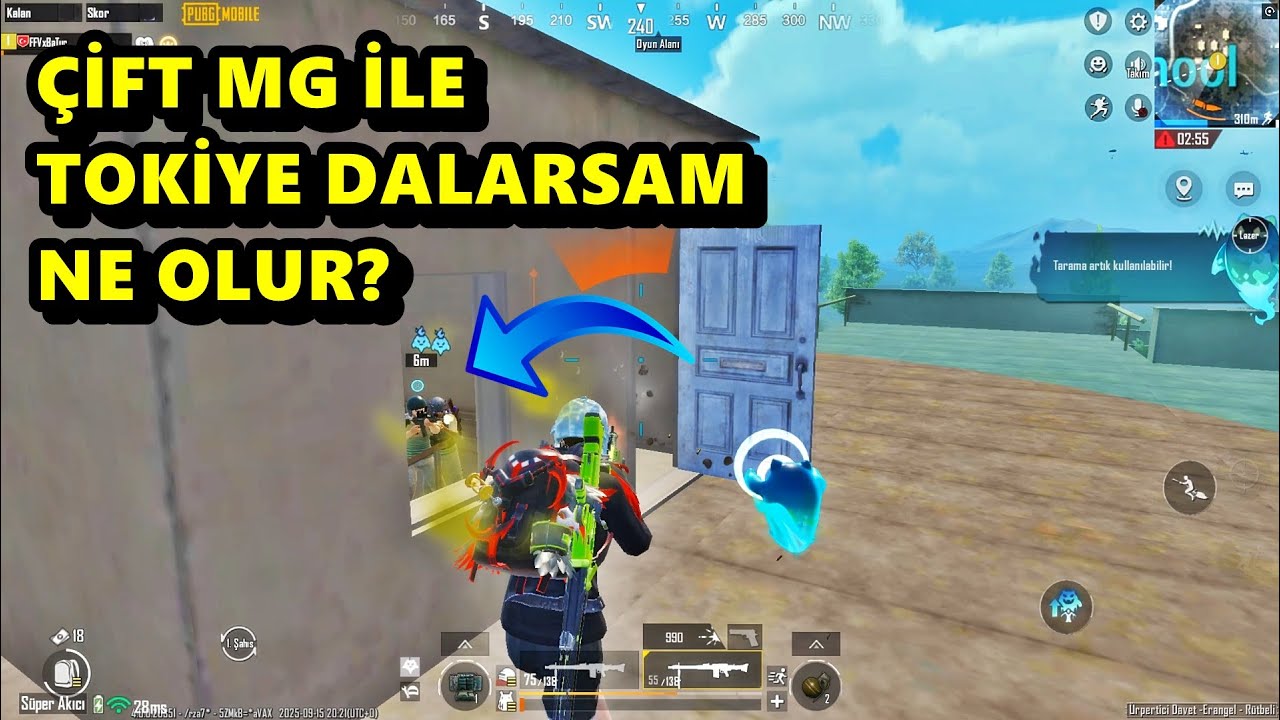ÇİFT MG İLE TOKİYE DALARSAM NE OLUR ? BATUR GAME MUHTEŞEM MAÇ SOLO SQUAD PUBG MOBİLE
