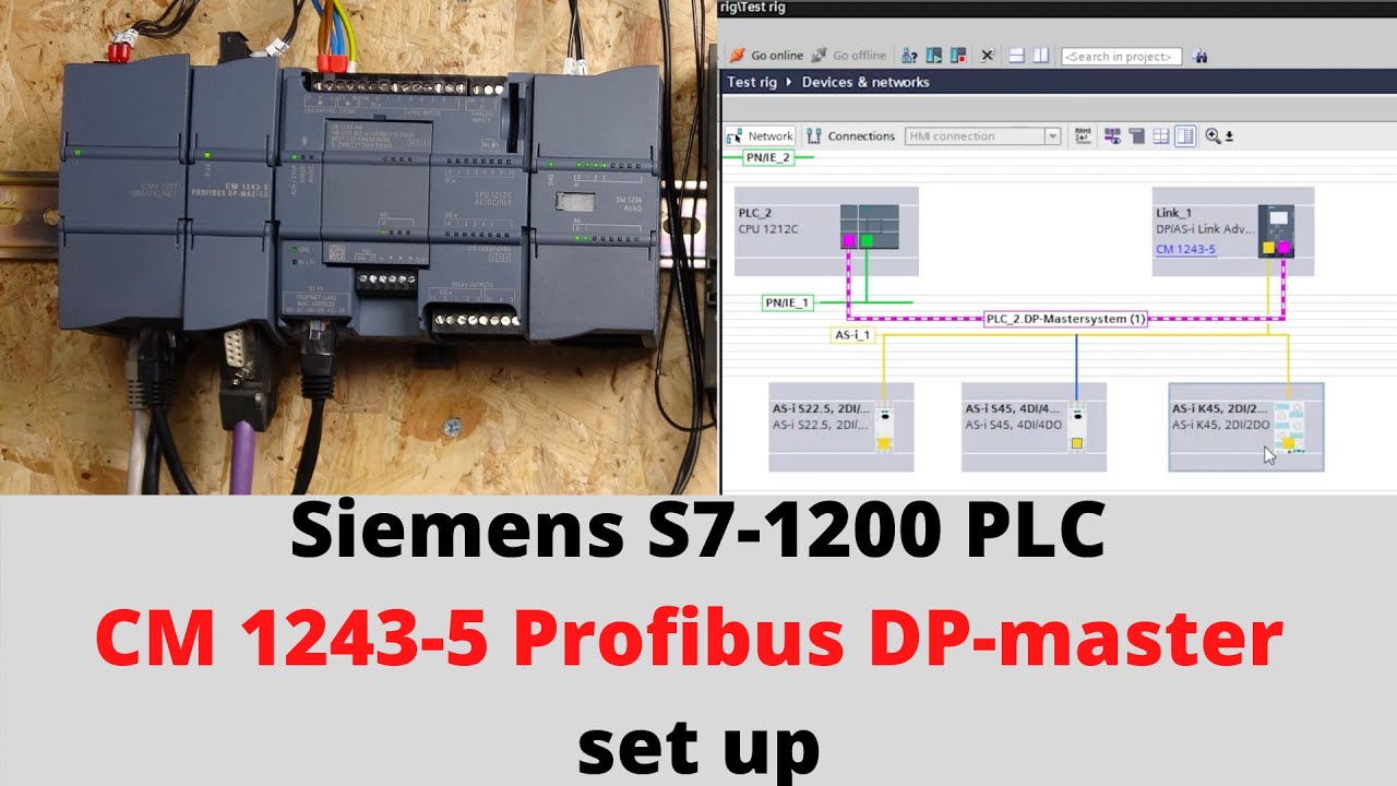 Siemens S7-1200 PLC, CM 1243-5 Profibus DP-master set up. English