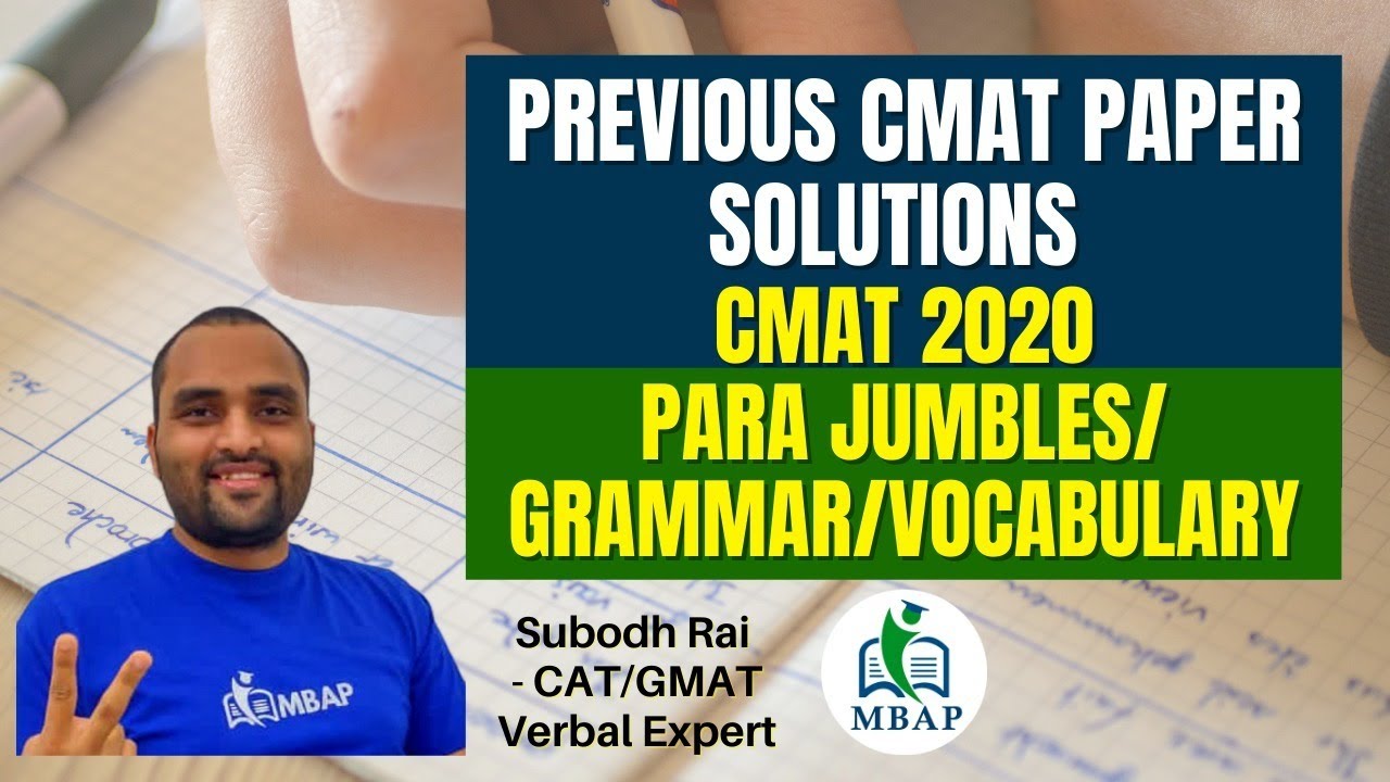 Live CMAT 2020 Paper Solution - Para Jumbles/Grammar/Vocabulary