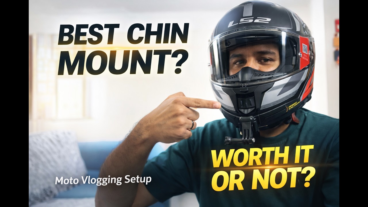 Helmet Chin Mount Review 🔥 | Action Pro Chin Mount | Moto Vlogging Setup