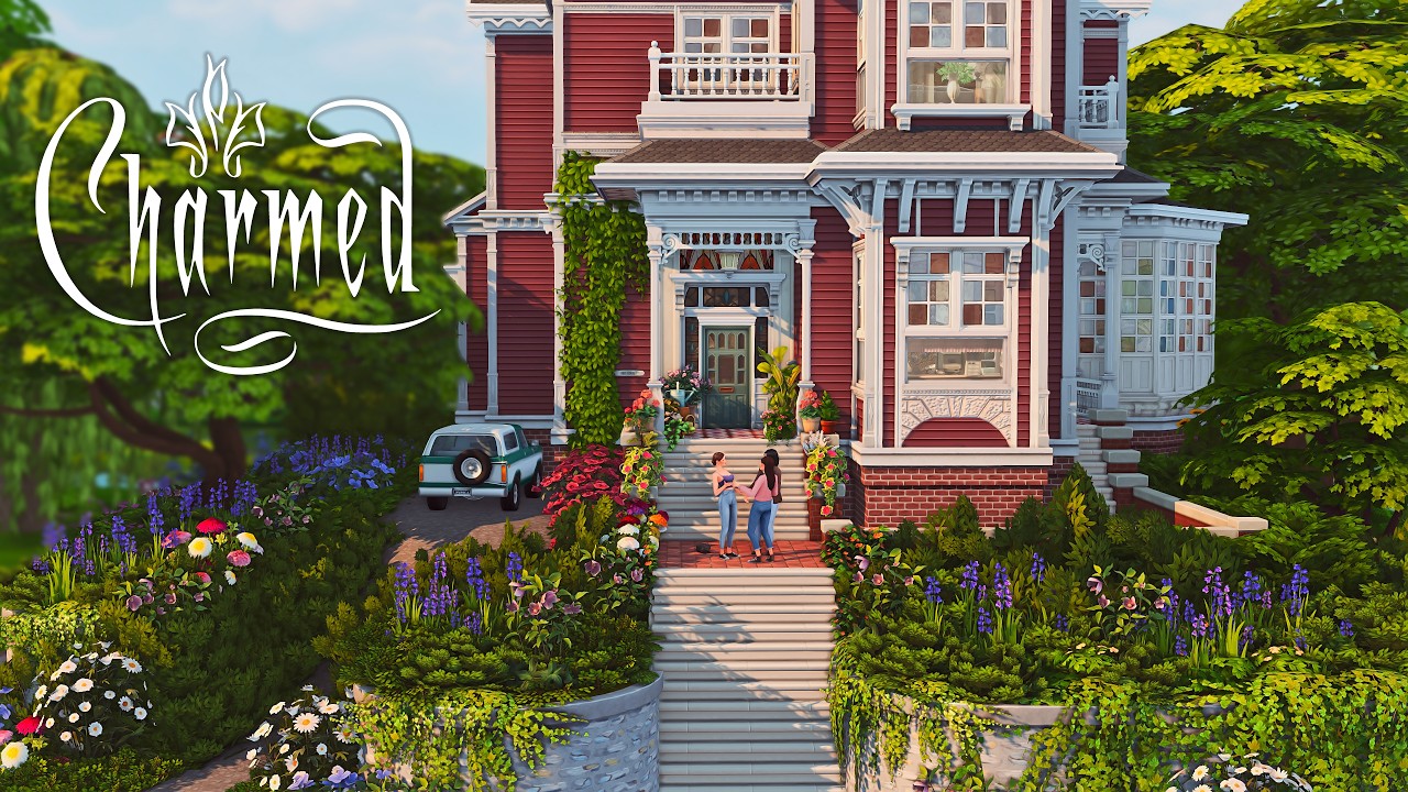 Building the Halliwell Sisters' Iconic Manor in The Sims 4 🕯️🎬 | Stop Motion | CC