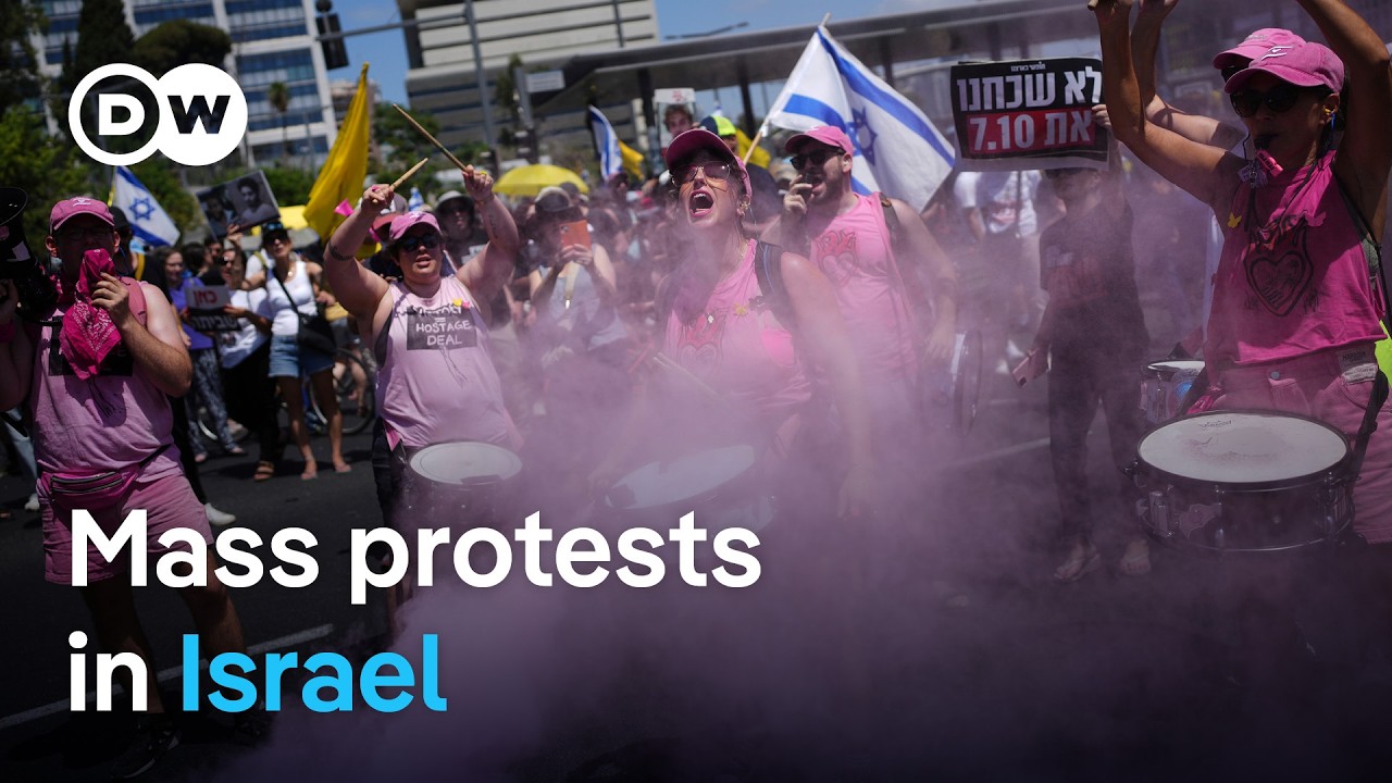 Hundreds of thousands of Israeli protesters demand end to Gaza war  | DW News