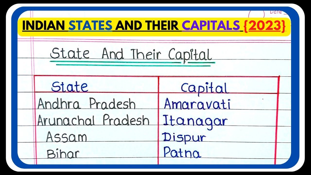 List of states and capitals of India 2023 || How many states in India || Learn state and capital