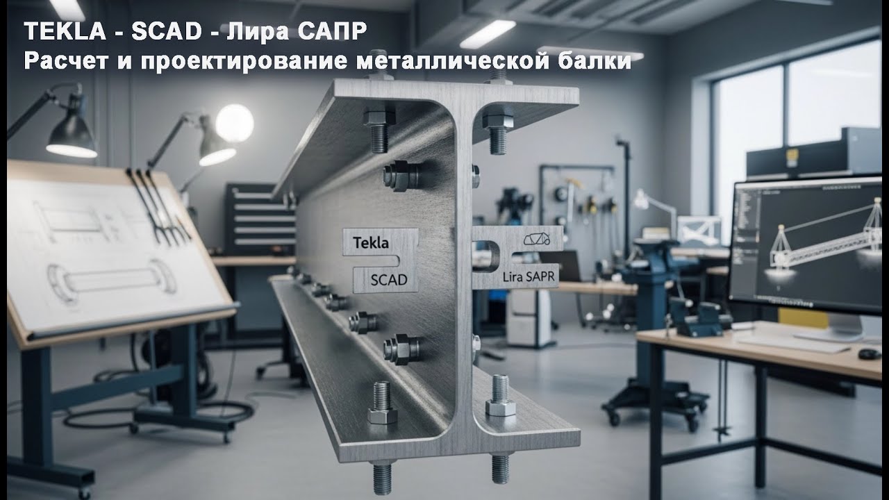 [Лаборатория ПГС] 03. Как спроектировать балку в Tekla, SCAD и Лира САПР: пошаговое руководство