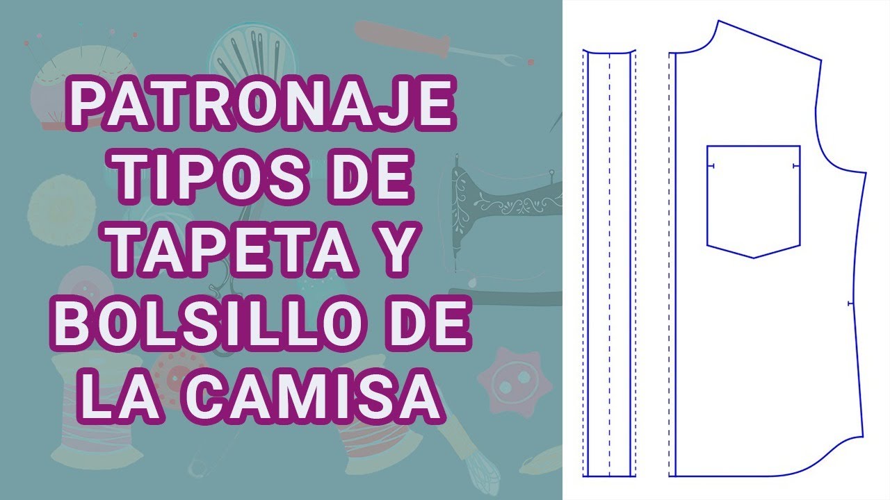 Aprende a trazar diferentes tipos de tapeta para camisa masculina.