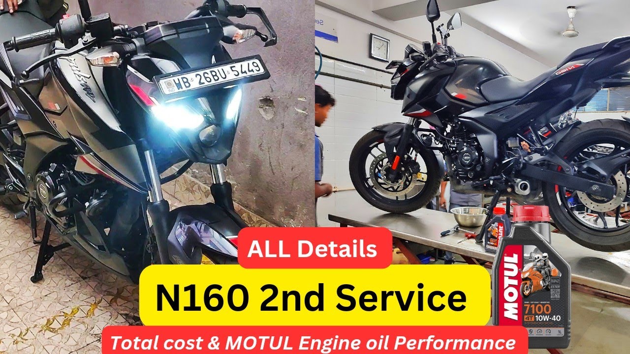 Bajaj Pulsar N160 Second Service | Motul engine oil in N160