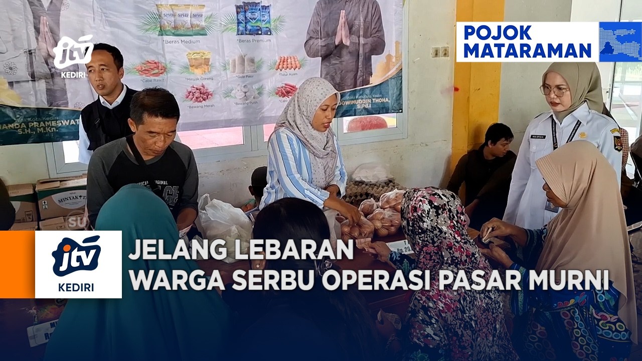 KEDIRI - Jelang Lebaran, Warga Serbu Operasi Pasar Murni