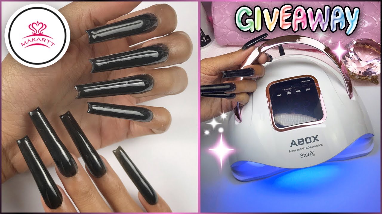 MAKARTT Black Polygel Nails! GIVEAWAY [CLOSED]!! 2 UV/LED LAMPS - INTERNATIONAL ✨💘💕💅🏽
