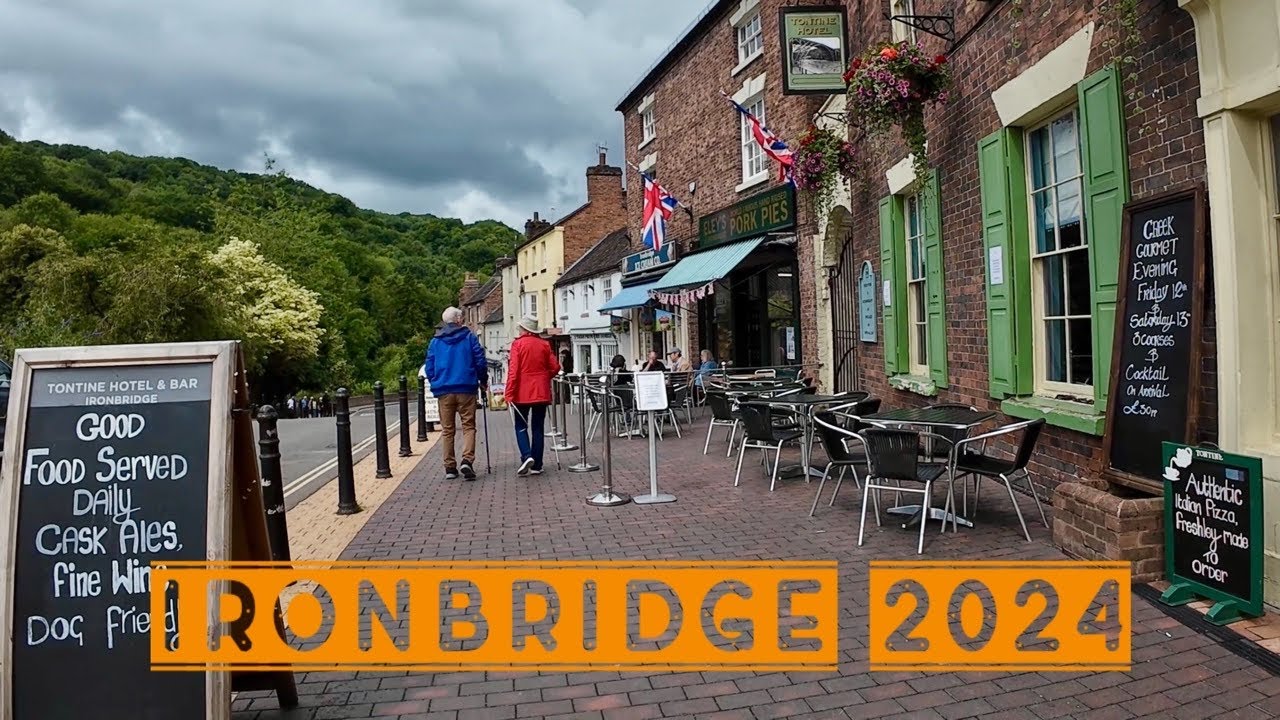 Ironbridge Village High Street Walk 4k  - Telford and Wrekin, Shropshire UK - July 2024