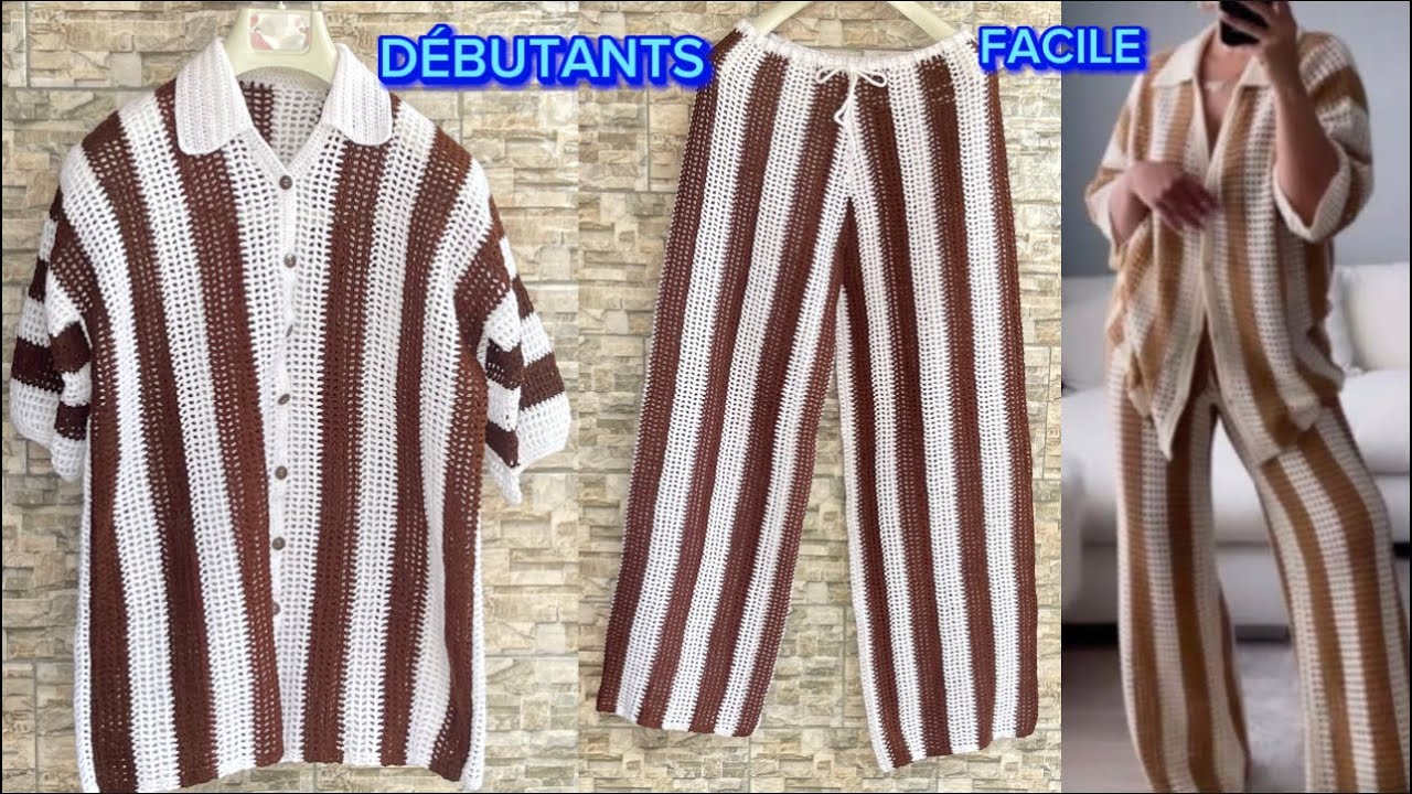 🧶Crochet Pantalon Palazzo Facile Débutants / Pantalon Point Filet / #crochetpantalonunisex #UNTIE
