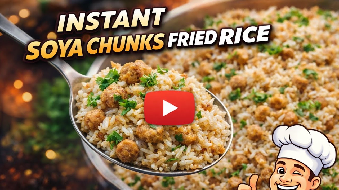 Instant Kid’s Lunch Box Special- సోయా చంక్స్ ఫ్రైడ్ రైస్, Soya Chunks Fried Rice | Protein Packed😋.