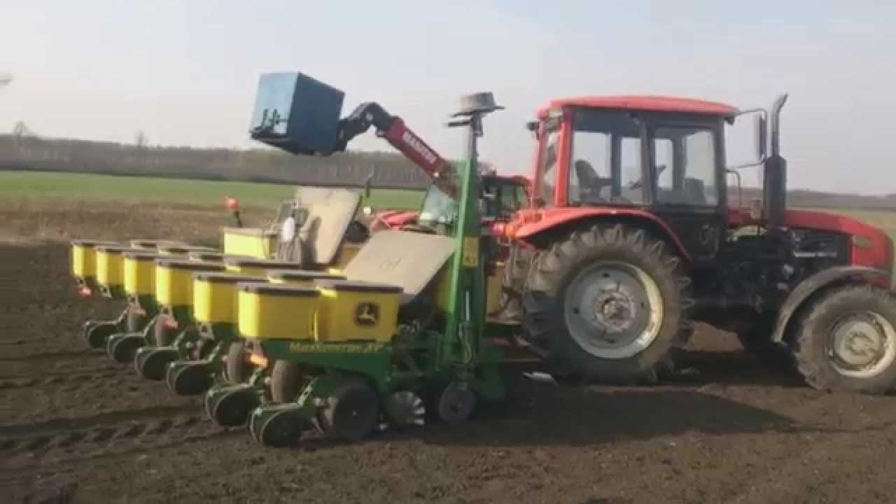 MTZ 920.3+JD 1750 kukorica és napraforgó vetés 2014.
