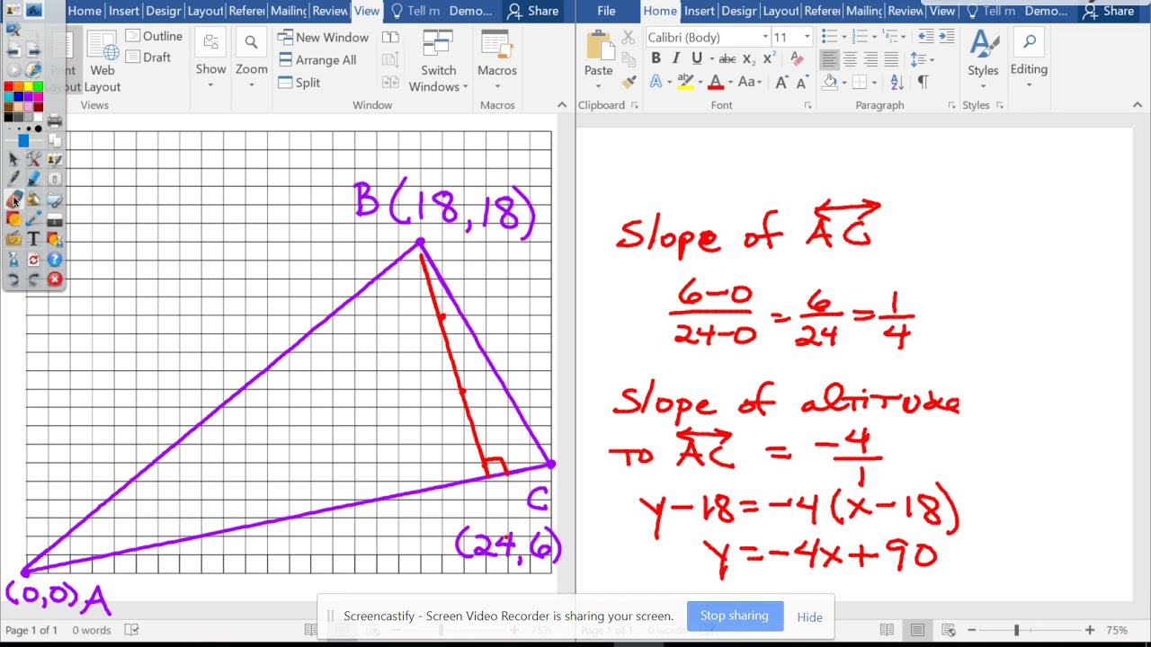 Equations of the 3 altitudes of a triangle
