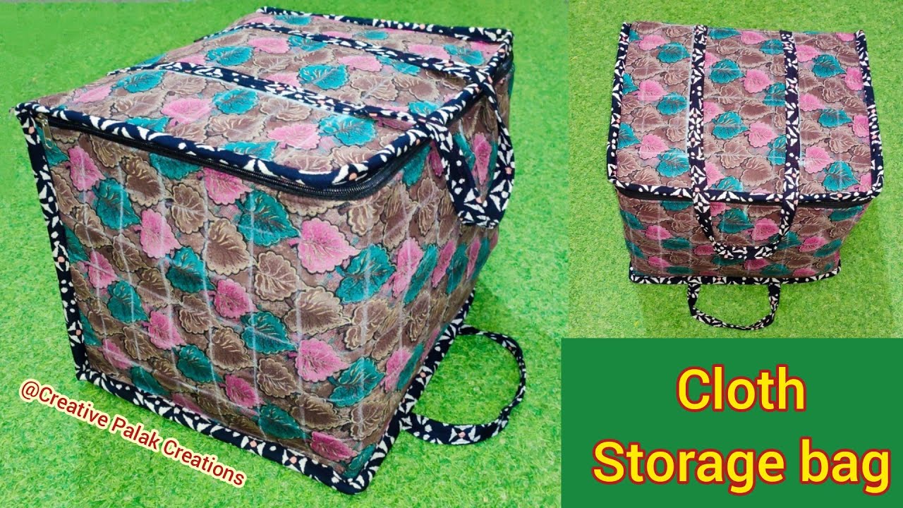DIY Cloth Storage Bag || Wardrobe Organizer, Saree, Blanket, Winter cloth storage bag making idea