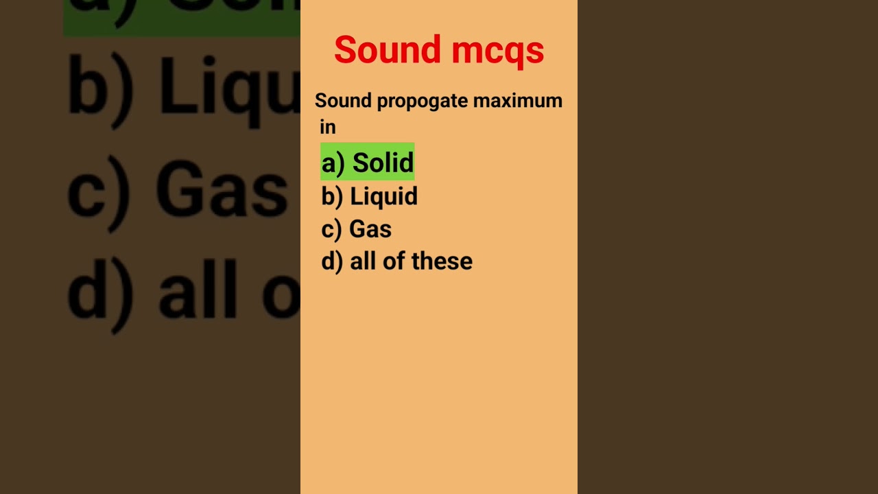 sound mcqs | science mcqs | #shorts #youtubeshorts #science #sciencemcq #education