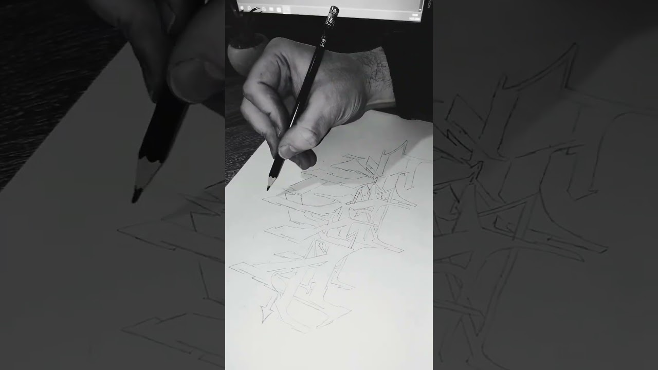Wildstyle graffiti sketch timelapse part 2/5.