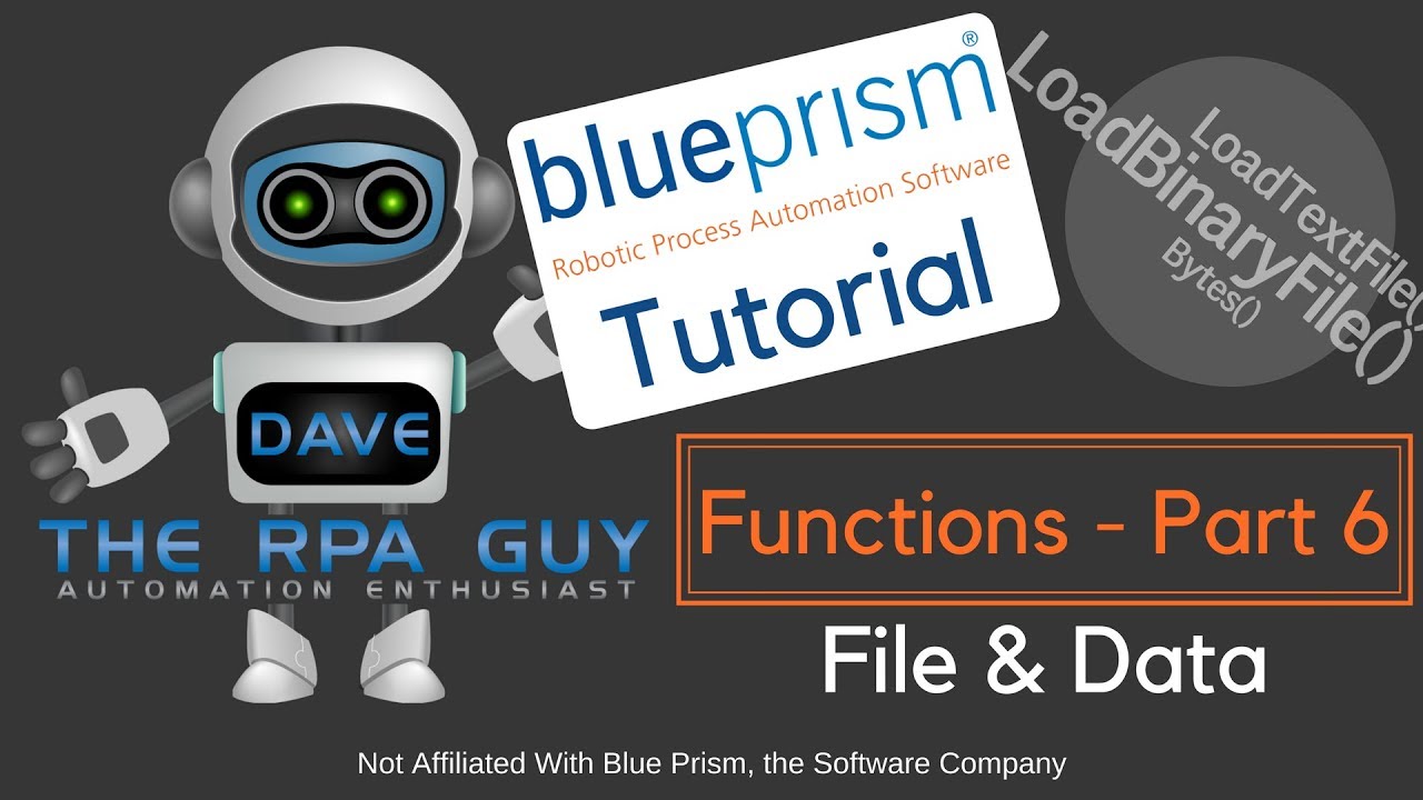 Blue Prism | Tutorial | Functions | Part 6 - Data and File