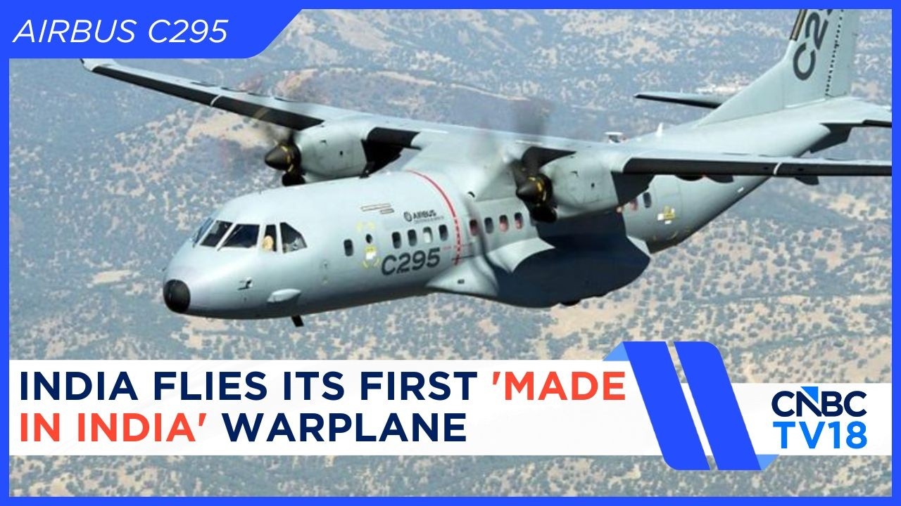 Первый в Индии военно-транспортный самолет Airbus C295, произведенный в Индии, совершил первый ис...