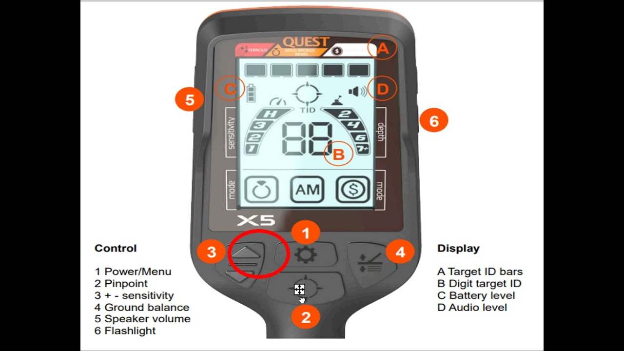 QUEST X5 X10 HIDDEN FEATURES - FREQUENCY - GROUND BALANCE - RESET - DISCRIMINATION PATTERNS