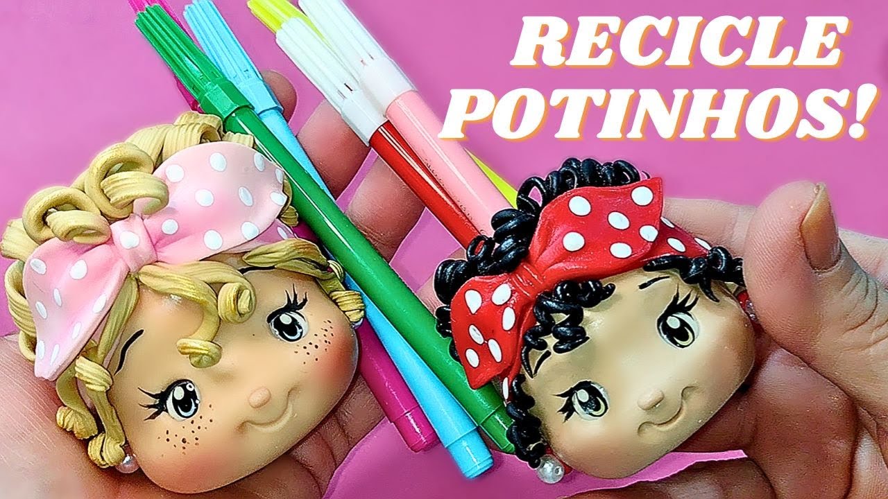 Descubra como CRIAR um INCRÍVEL Porta Canetas, usando POTINHOS RECICLADOS!