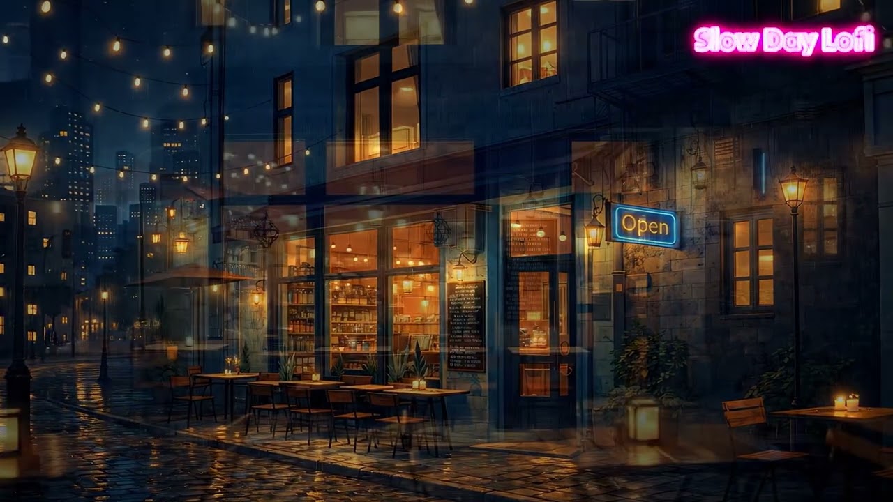 Night Coffee Shop Lofi ☕ 1 Hours Relaxing Music for Focusing, Studying, and Relaxing at Night