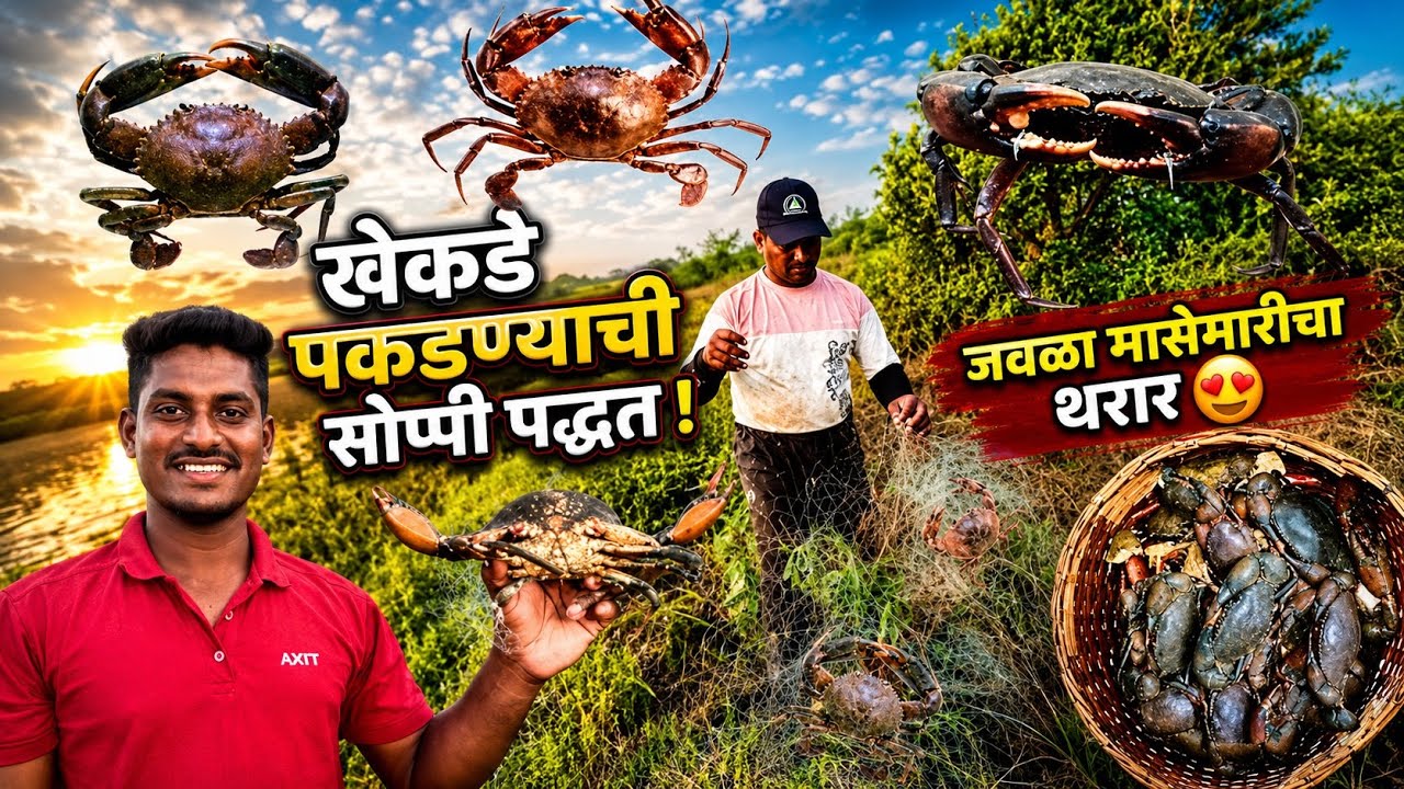 बऱ्याच दिवसांनी गेलो खारटात जाळी काढायला😲जाळ्यात अडकून भेटले मोठे मोठे खेकडे🦀 vlog no.49