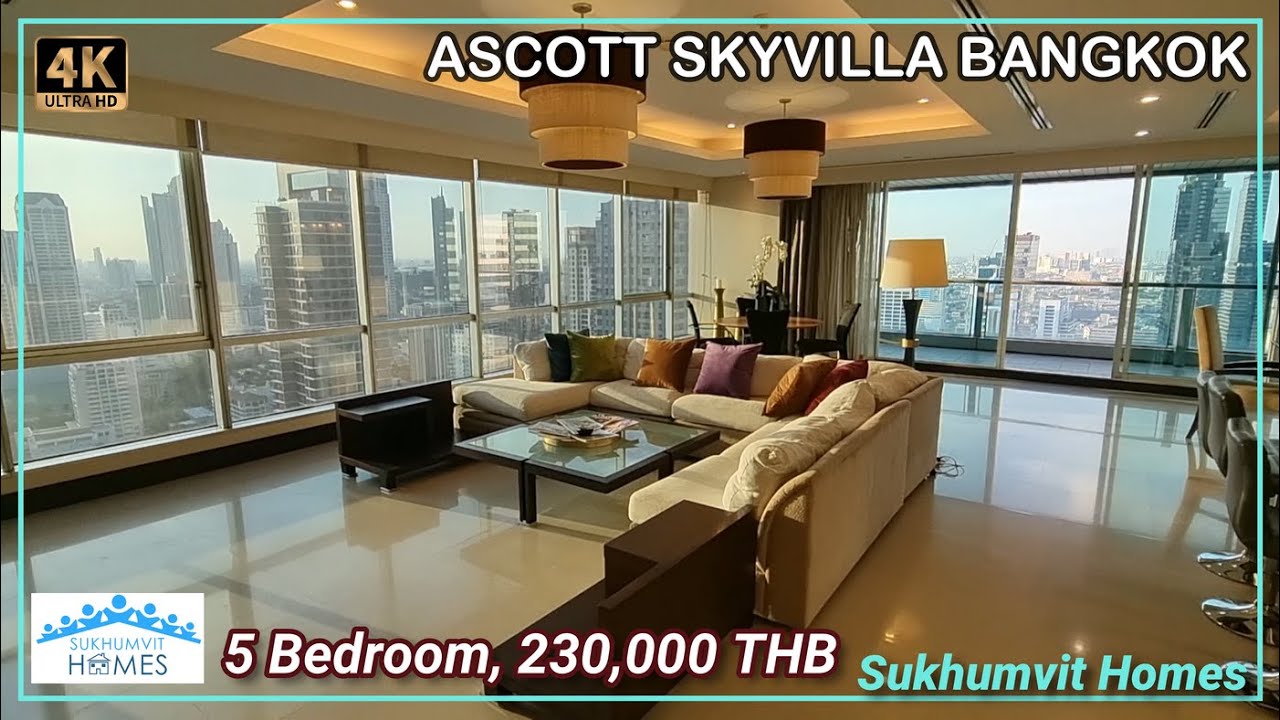 Ascott Sky Villa Duplex Penthouse Bangkok 5 Bedrooms 230,000 THB monthly 🇹🇭 Thailand