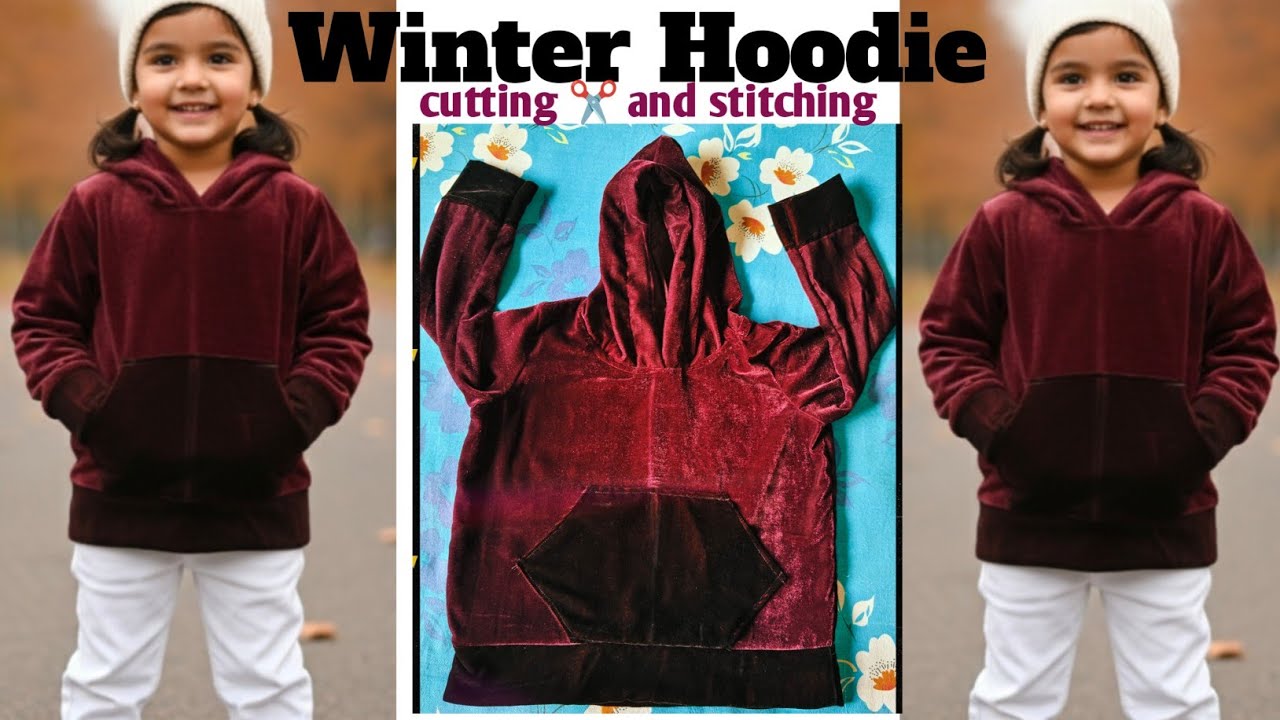 Winter Hoodie cutting and stitching ll बच्चे के लिए velvet hoodie cutting ✂️ and stitching 