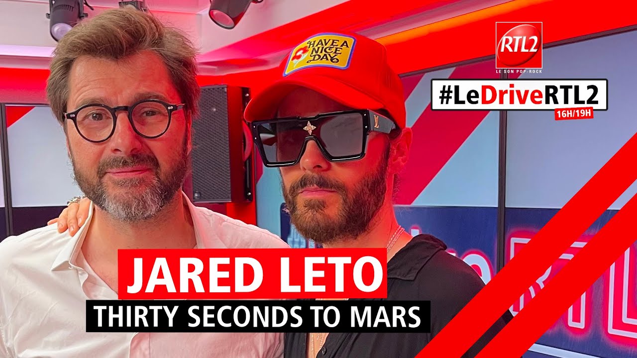 Jared Leto de Thirty Seconds to Mars dans #LeDriveRTL2 (28/06/23)
