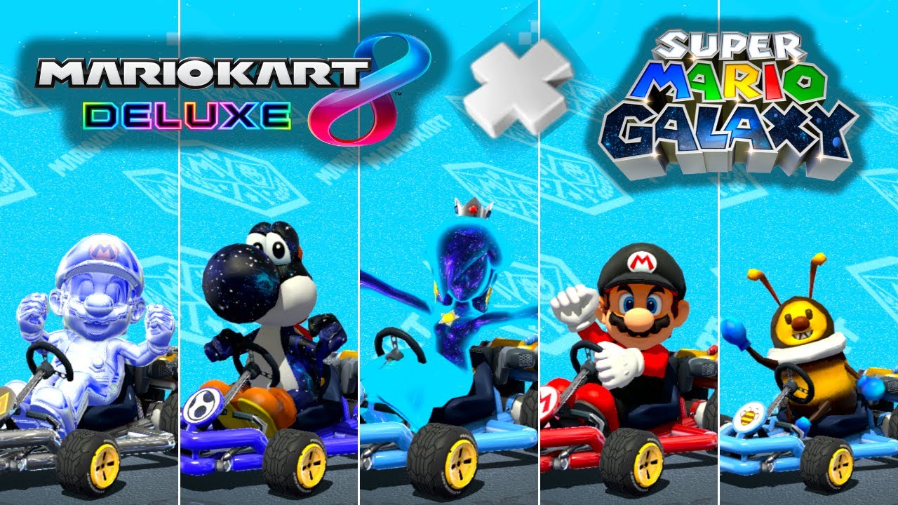 Mario Kart 8 Deluxe - All SUPER MARIO GALAXY CHARACTERS!!