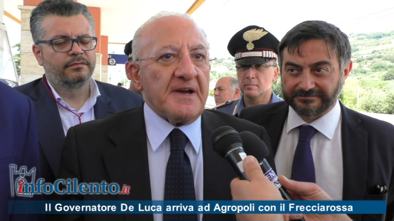 Il Governatore De Luca ad Agropoli con il Frecciarossa