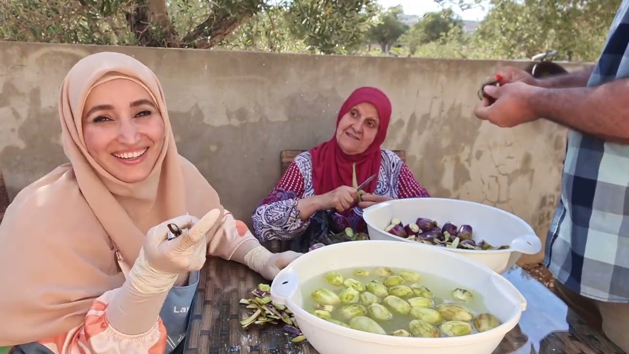 مربى الباذنجان بالكلس مع حماتي🍆 😍 🙄 Eggplant jam with limestone