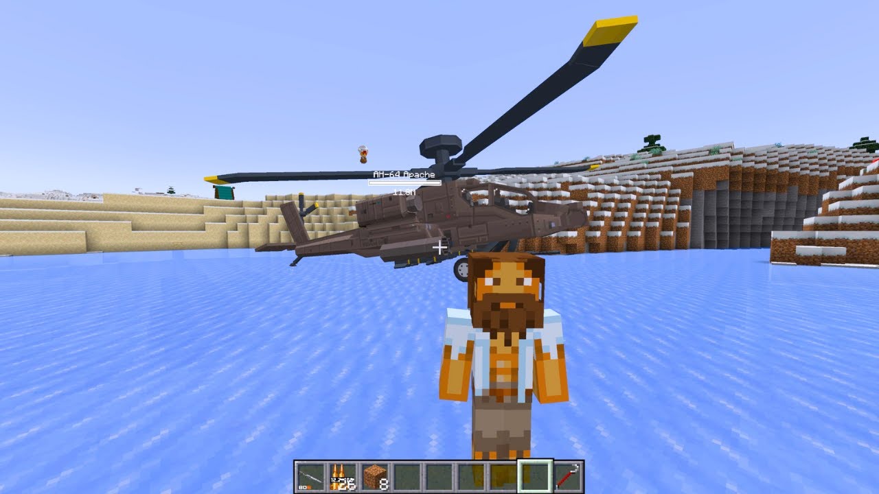 HOMELESS MAN PILOTS A HELICOPTER AND LAUNCHES MISSILES AT A PILLAGER OUTPOST IN MINECRAFT