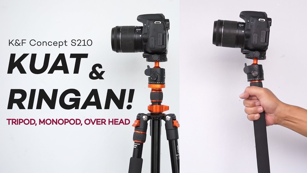 TRIPOD KAMERA BAGUS MULTIFUNGSI 1 JUTAAN | Review K&F Concept S210