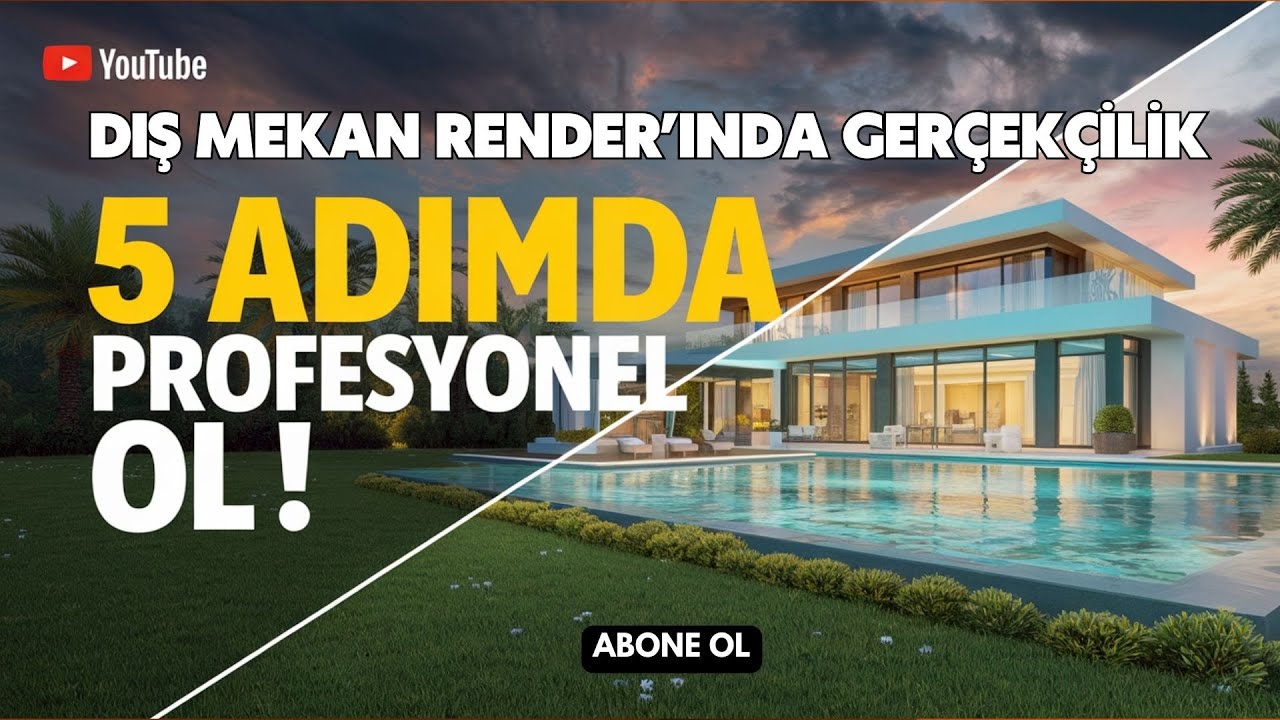 Dış Mekan Render’ında Gerçekçilik 5 Adımda Profesyonel OL !