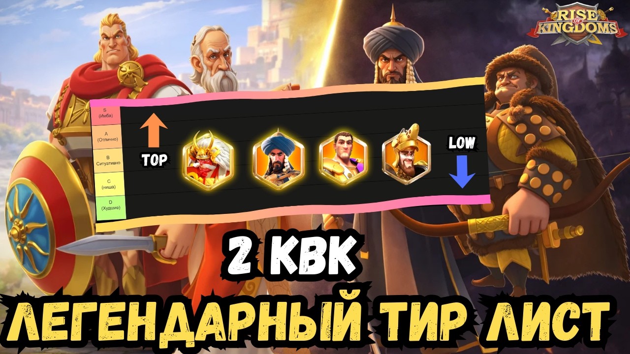 ТИР ЛИСТ ЛЕГЕНДАРНЫХ КОМАНДИРОВ 2 КВК / 2026 ГОДА / ROK -  RISE OF KINGDOMS