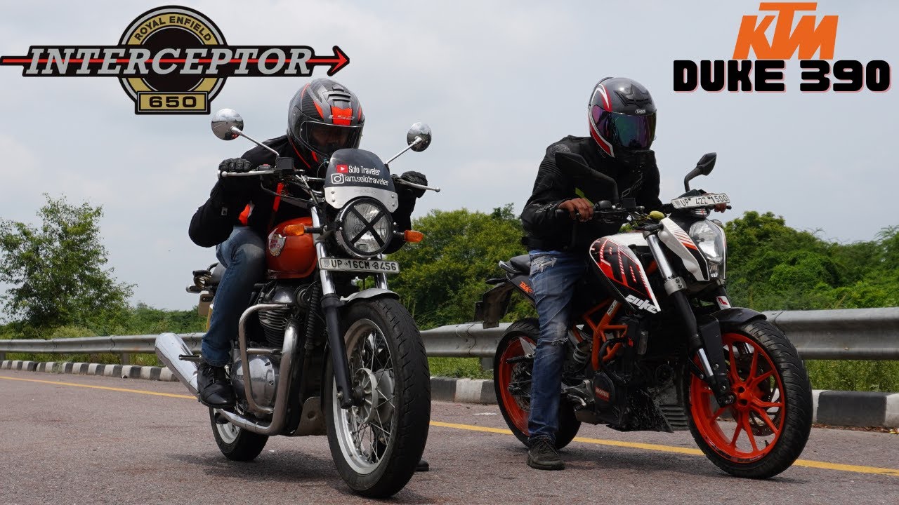 Royal Enfield Interceptor 650 vs KTM Duke 390 Drag Race