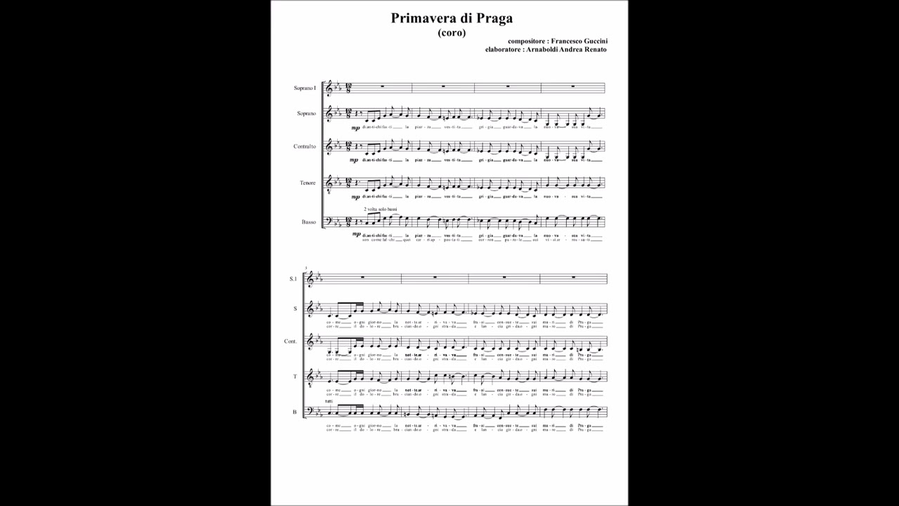 Primavera di Praga di Francesco Guccini -  dalla Aurora a cappella collection - Coro Aurora