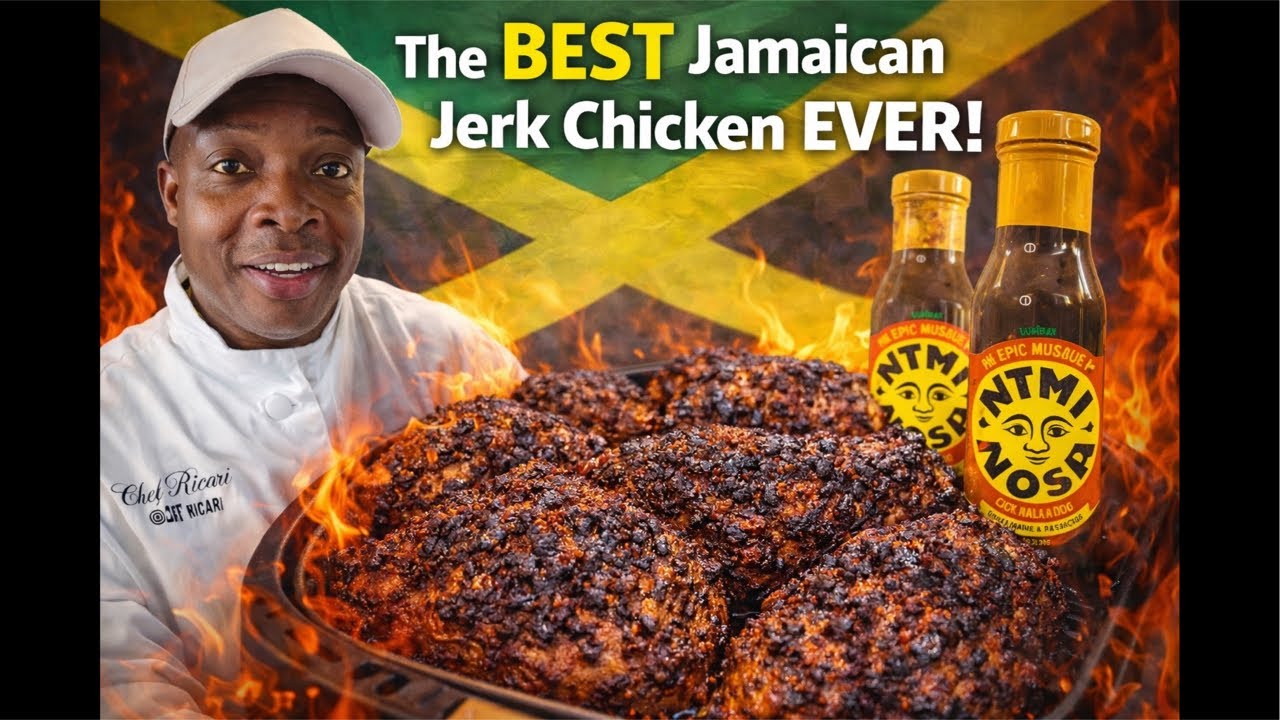 The BEST Jamaican Jerk Chicken EVER 🇯🇲🔥 | Air Fryer Recipe with Nimi Nosh Epic Jerk Sauce.