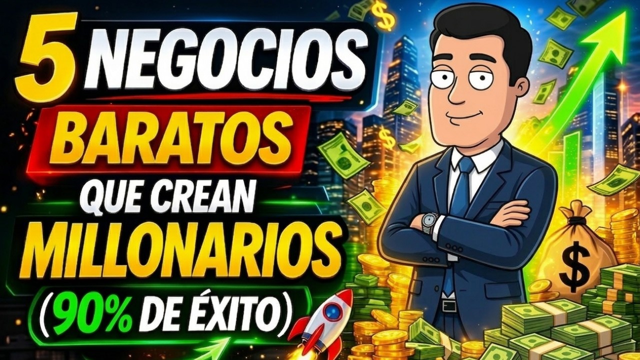 5 NEGOCIOS Baratos que crean MILLONARIOS (90% de éxito)🚀