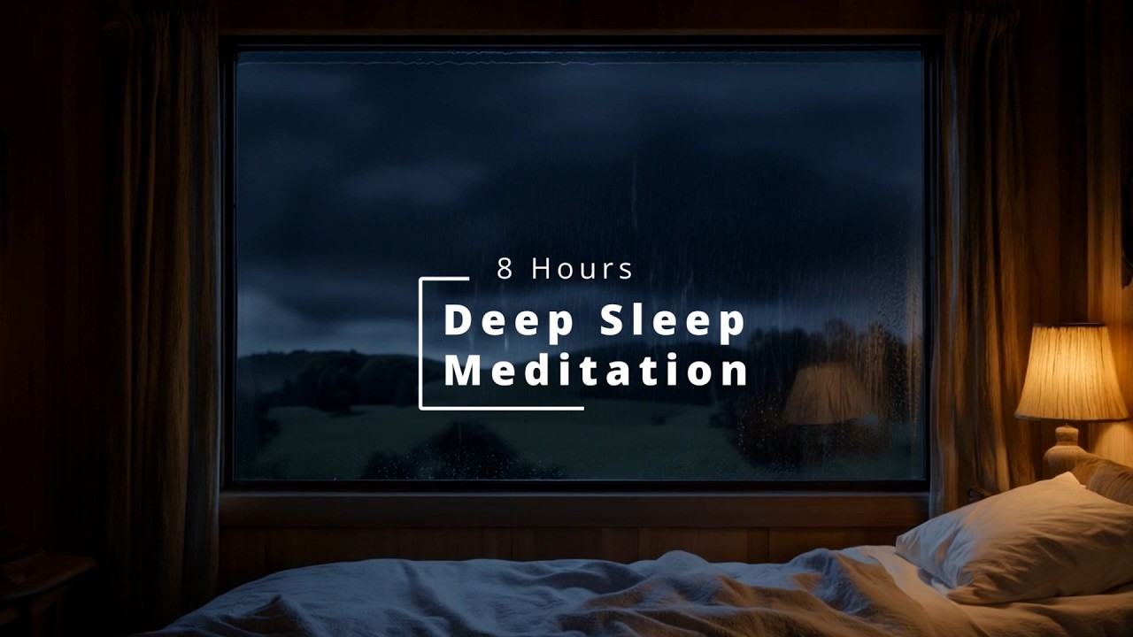 8 Hours Of Relaxing Music For Deep Sleep - Meditation | Cozy Night Rain Ambience