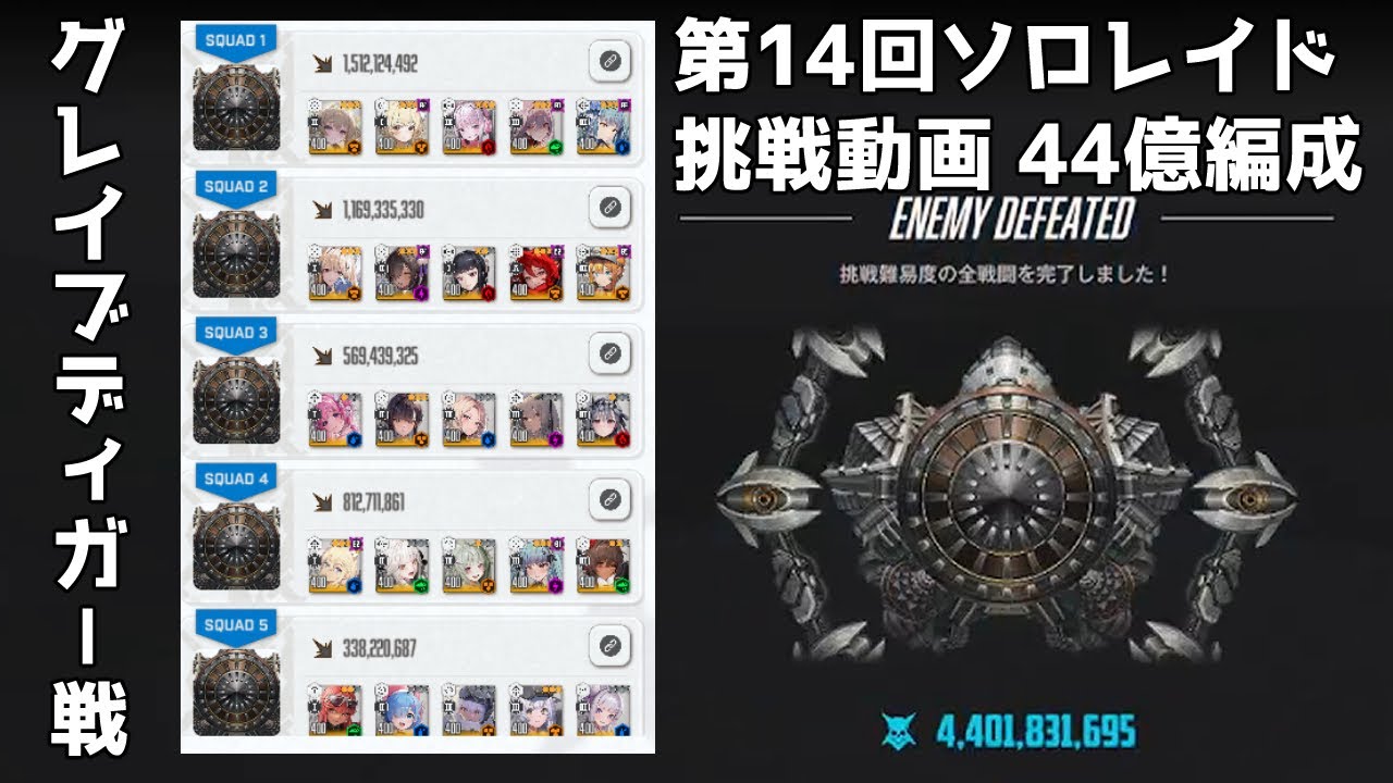 【勝利の女神：NIKKE】第14回ソロレイド　グレイブディガ－挑戦 44億【メガニケ】