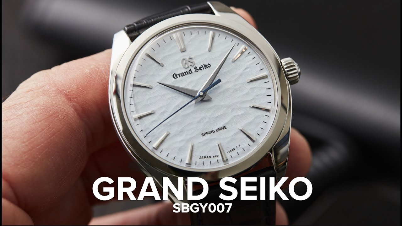 The mesmerising dial of the icy blue Grand Seiko SBGY007